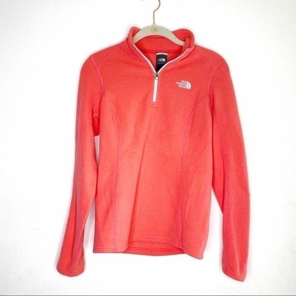 The North Face hot pink 1/4 zip fleece pullover - Picture 1 of 7